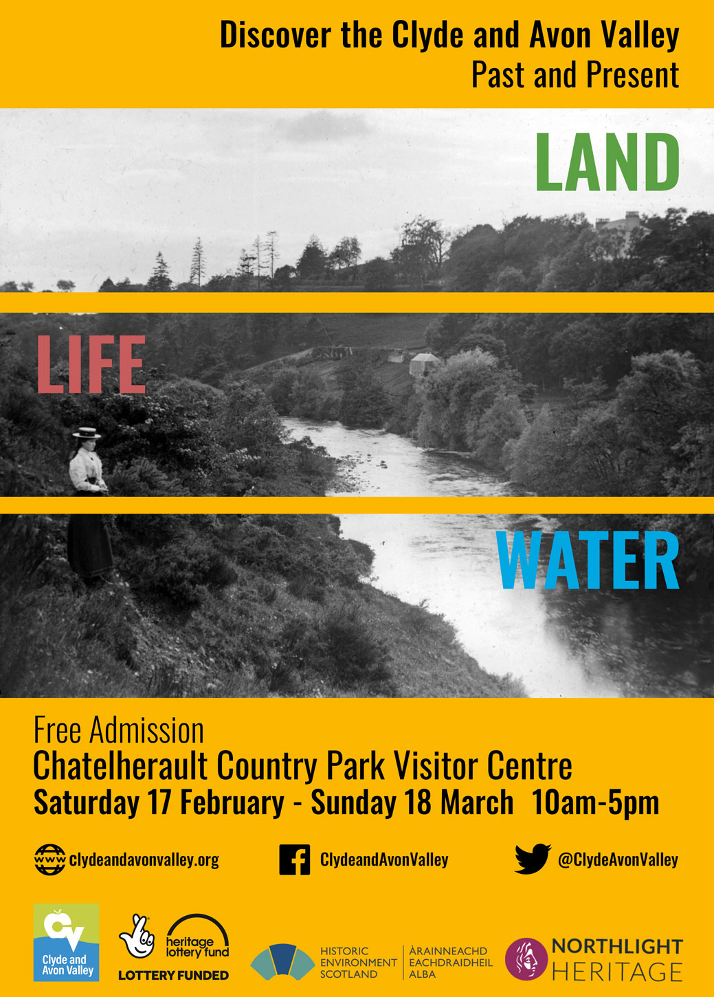Land, Life, Water: the Clyde and Avon Valley Past and Present exhibition, Saturday 17 February - Sunday 18 March, Chatelherault Country Park