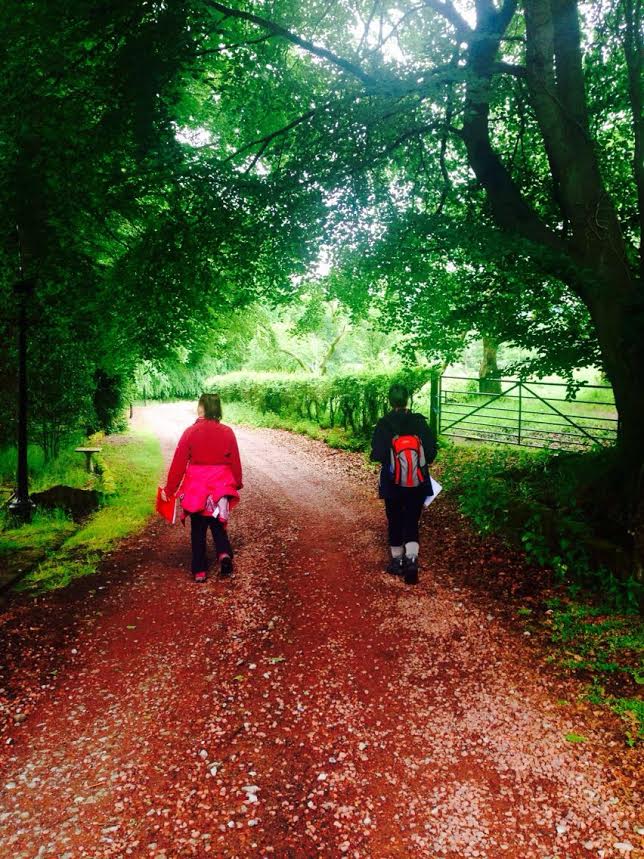Volunteers explore the designed landscape at Waygateshaw
