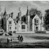 An etching in 1837 from The Upper Ward of Lanarkshire by David Wilson, showing Milton Lockhart House with Meander Parkland in the foreground, cattle grazing and people walking beneath the great lime trees
